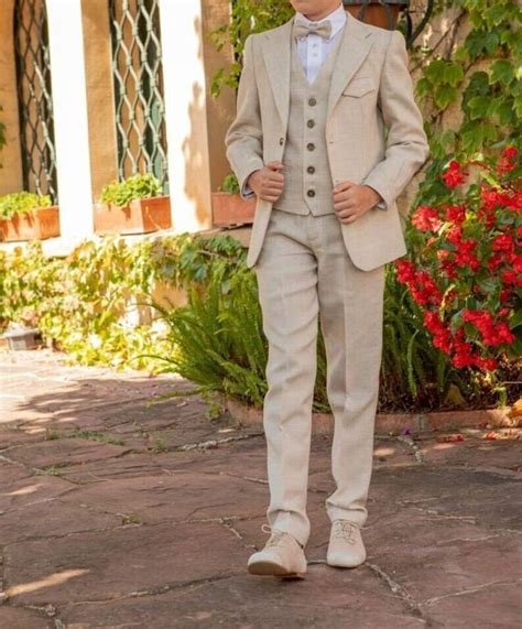Linen Suit For Kids And Boys Linen 3 Piece Suit Wedding Clothes
