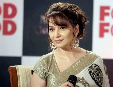 Glamours Hindi Actress Madhuri Dixit Latest Stills In White Saree Actress Album