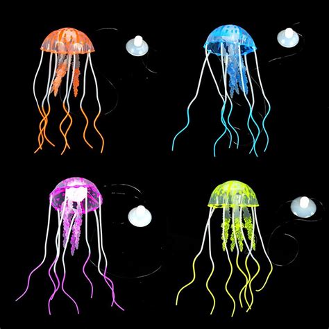 Artificial Glowing Effect Silicone Vivid Jellyfish Fish Tank