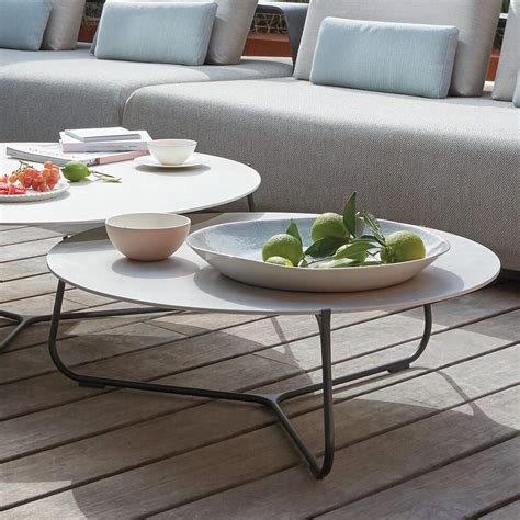 A rattan table that features a glass layer at the top. Modern Luxury Designer Outdoor Coffee Table - Juliettes ...