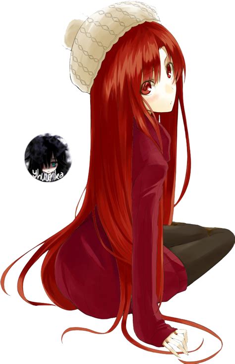 Red Haired Girl Render Cute Anime Girl With Red Hair 671x1040 Png