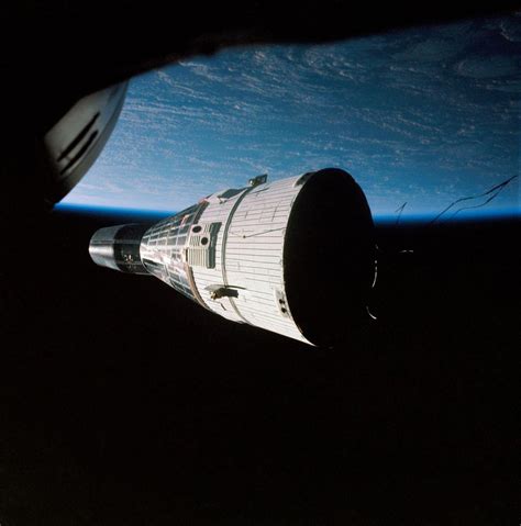 Nasas Gemini 7 Spacecraft Seen From The Gemini 6 Capsule During Their