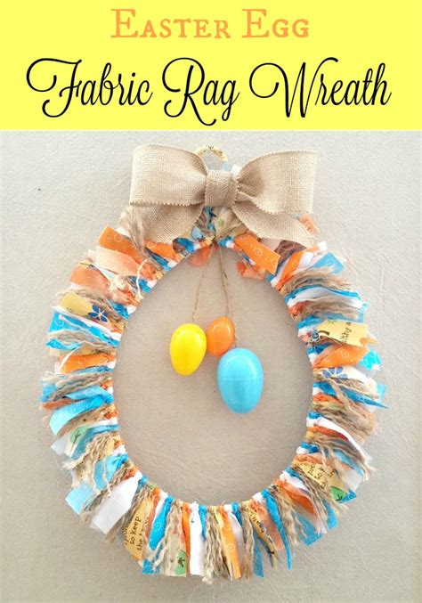 Easter Egg Fabric Rag Wreath Diy My Spring Blog Hop