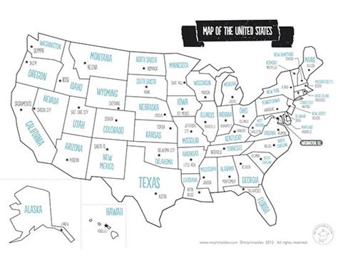 Free Printable Us Map With States And Capitals Education 6 Yo States