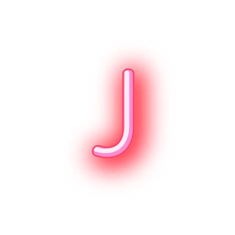 Alfabeto De Néon Vermelho Com Cabeçalho J Baixar Pngsvg Transparente