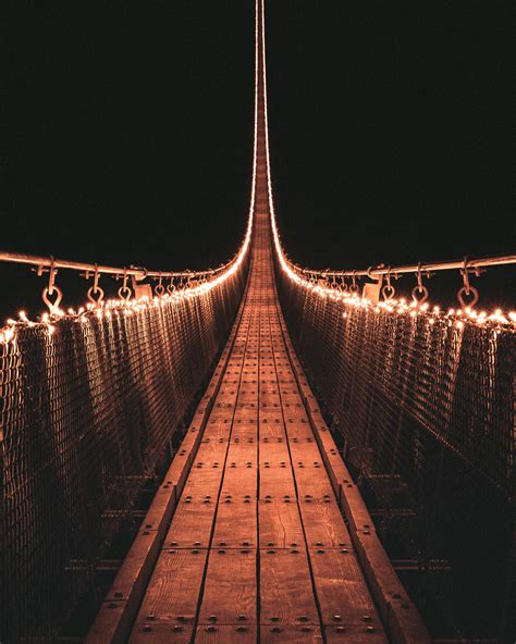 Interesting Photo Of The Day Suspension Bridge At Night
