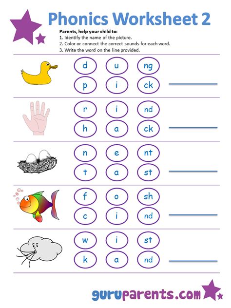 Easy Phonics Worksheet For Kindergarten