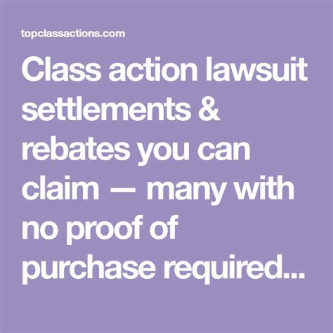 Class Action Settlement Rebates