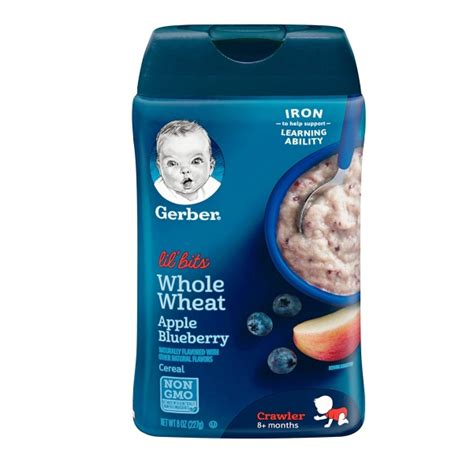 Gerber Lil Bits Whole Wheat Apple Blueberry Cereal Baby Cereal