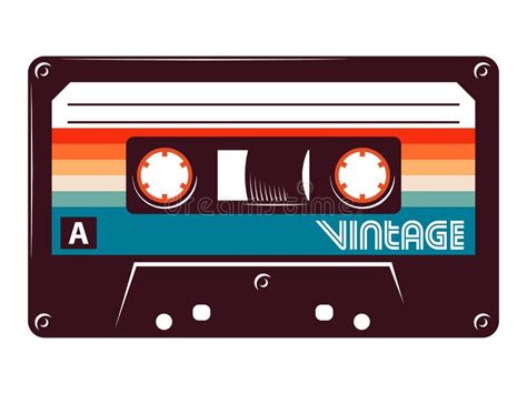 Retro Vintage Cassette Tape Vector Illustration On White Background