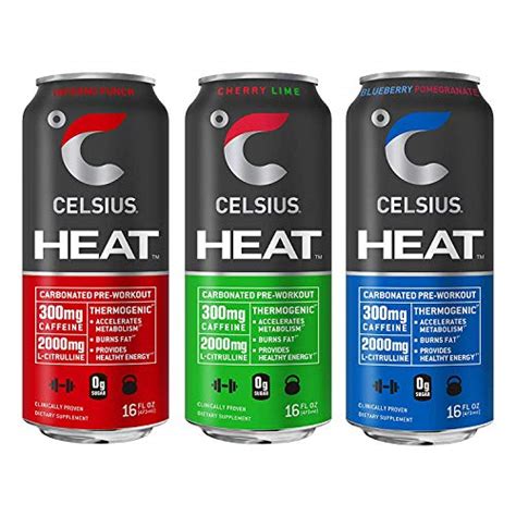 Celsius Heat Performance Energy Drink 3 Flavor Variety Pack 1 Zero