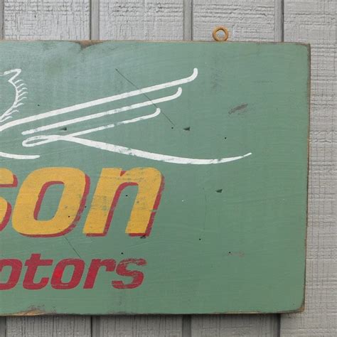 Vintage Johnson Outboard Motors Trade Sign With Sea Horse Logo Etsy