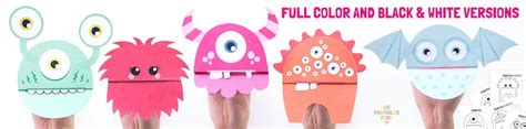 Monster Puppets Printable Templates Etsy