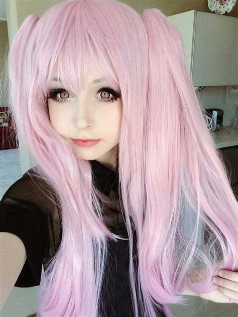 Pink Wig Pink Hair Cute Cosplay Cool Hairstyles
