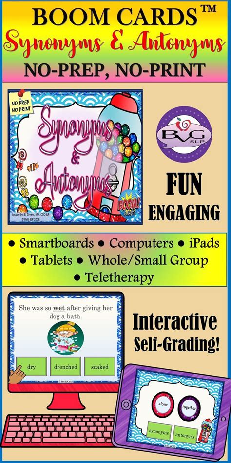 Find 20 ways to say card, along with antonyms, related words, and example sentences at thesaurus.com, the try using card. BOOM CARDS Synonyms and Antonyms Evergreen Edition NO PRINT - Teletherapy | Synonyms and ...