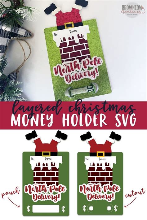 Santa Stuck In Chimney Christmas Money Holdermoney Card Svg In 2022