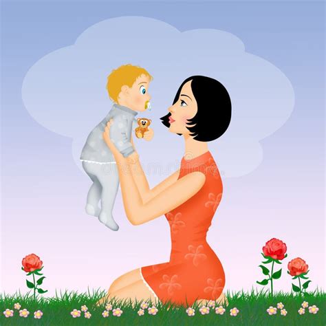 Joyful Mother With Child Stock Illustration Illustration Of Mothers
