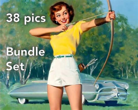 Digital Set Of 38 Pinup Posters By Bill Medcalf Vintage American