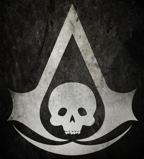 How To Draw The Assassins Creed Black Flag Logo Step By Step Drawing