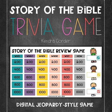 Story Of The Bible Trivia Game Teach Me Thy Way