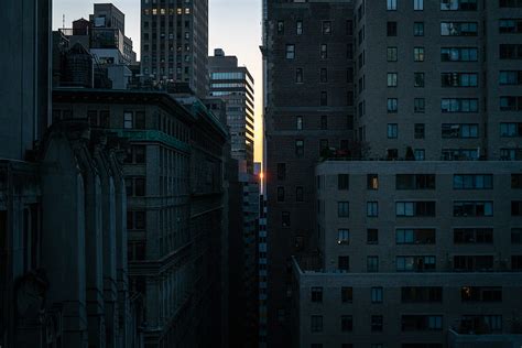 Sunset Buildings City Light New York Usa Hd Wallpaper Peakpx