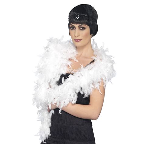 Accessories Feather Boa Small 180cm Black Accessory For 20s 30s Dancing Flapper Moll Fancy Dress