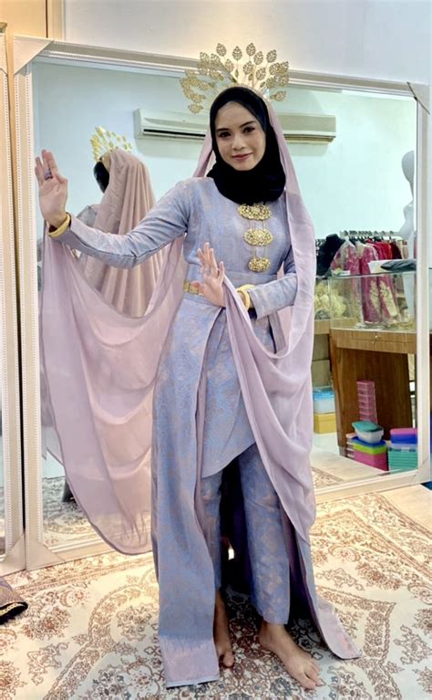 Baju Tradisional Puteri Perak - Baby Blue - Saiz M, L - Fauzan Fadzil