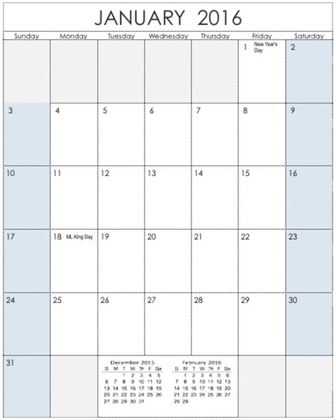 2016 Vertical Calendar Template For Numbers Free Iwork Templates