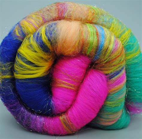 Fibre Art Batts Colorful Carded Wool Fibres For Spinning And Felting