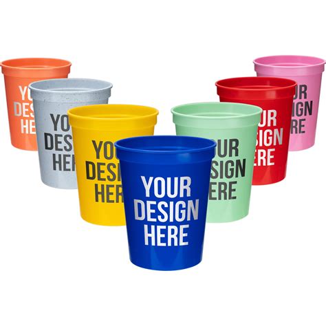 Printed Reusable Plastic Stadium Cups 16 Oz