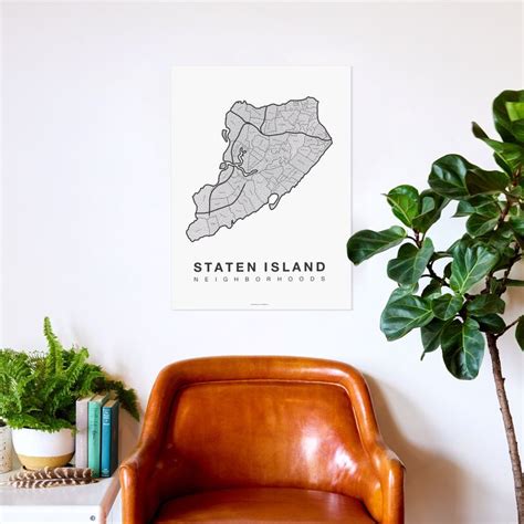 Staten Island Neighborhood Map Poster Staten Island City Map