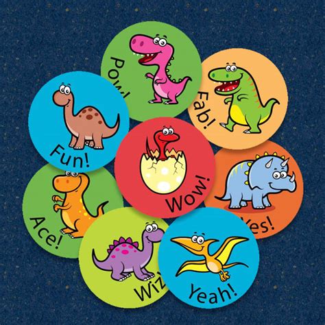 20mm Mini Reward Stickers Dinosaur Theme Teacher Stickers