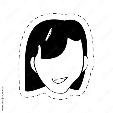 Face Woman Female Black And White Vector Illustration Eps 10 Stock