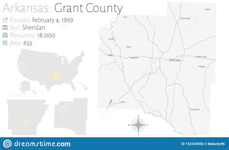 Map Of Grant County In Arkansas Stock Vector Illustration Of Sheridan