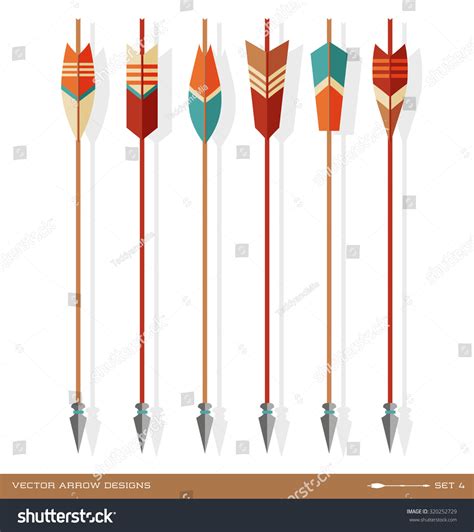 Set Archery Arrow Designs Contemporary Style Stock Vector Royalty Free