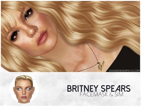 Britney Spears Facemask And Sim At Redheadsims Sims 4 Updates