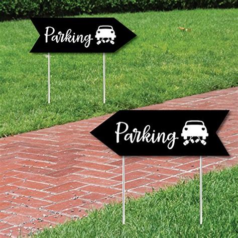 Buy Black Wedding Parking Signs Wedding Sign Arrow Double Sided Directional Yard Signs Set