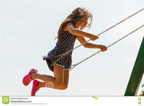 Girl Swinging On A Swing Stock Photo Image 45714619 Stock Photo