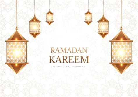 Free Vector Ramadan Kareem Decorative Arabic Lamps Background