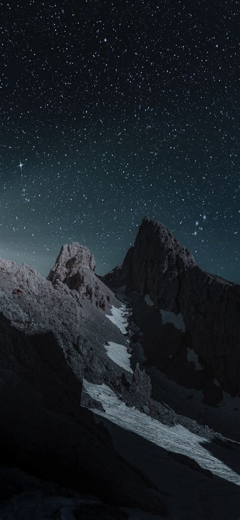 Dolomites Starry Night Mountains Italy Wallpaper 3648x5472 Hd