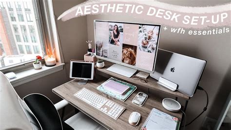 Work From Home Desk Set Up Aesthetic Desk Tour Productive Workspace