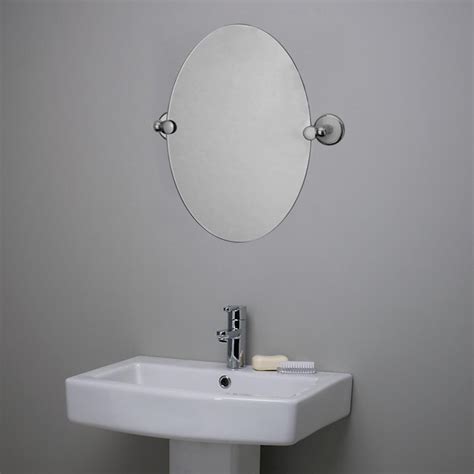 Croydex Islington Oval Frameless Bathroom Mirror Chrome White Wall Mount 41x30cm Ebay