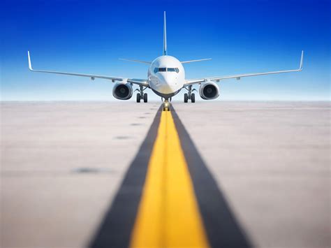 Wallpaper Airport Passenger Airplane Runway Front View 2880x1800 Hd