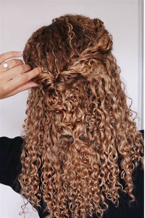 Curly Hairstyles Natural Hair 3b 3c Curls Half Updo Braids Blonde Ombre  Peinados