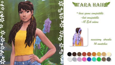 Sims 4 Tara Hair Base Game Compatible Hat Compatible Micat Game
