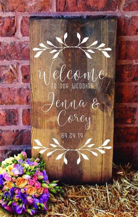 Wreath Wedding Welcome Decal Or Stencil For Diy Wedding Signs For