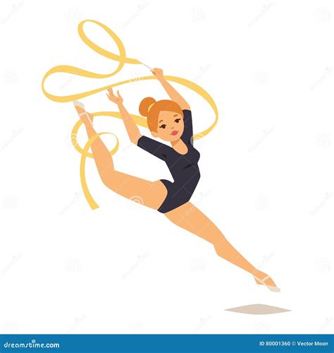 gymnast girl vector illustration stock vector illustration of artistic girl 80001360