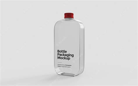 Premium Psd Transparent Glass Bottle Mockup