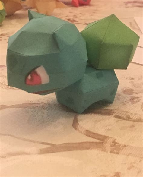 Chibi Bulbasaur Papercraft Paper Template Free Pokemon Craft Paper