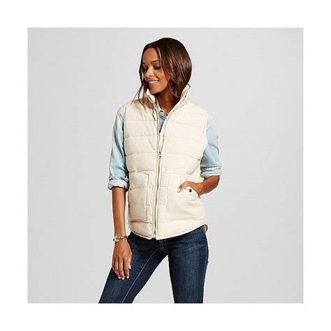 Womens Quilted Vest Cream 28 Liked On Polyvore Featuring Outerwear